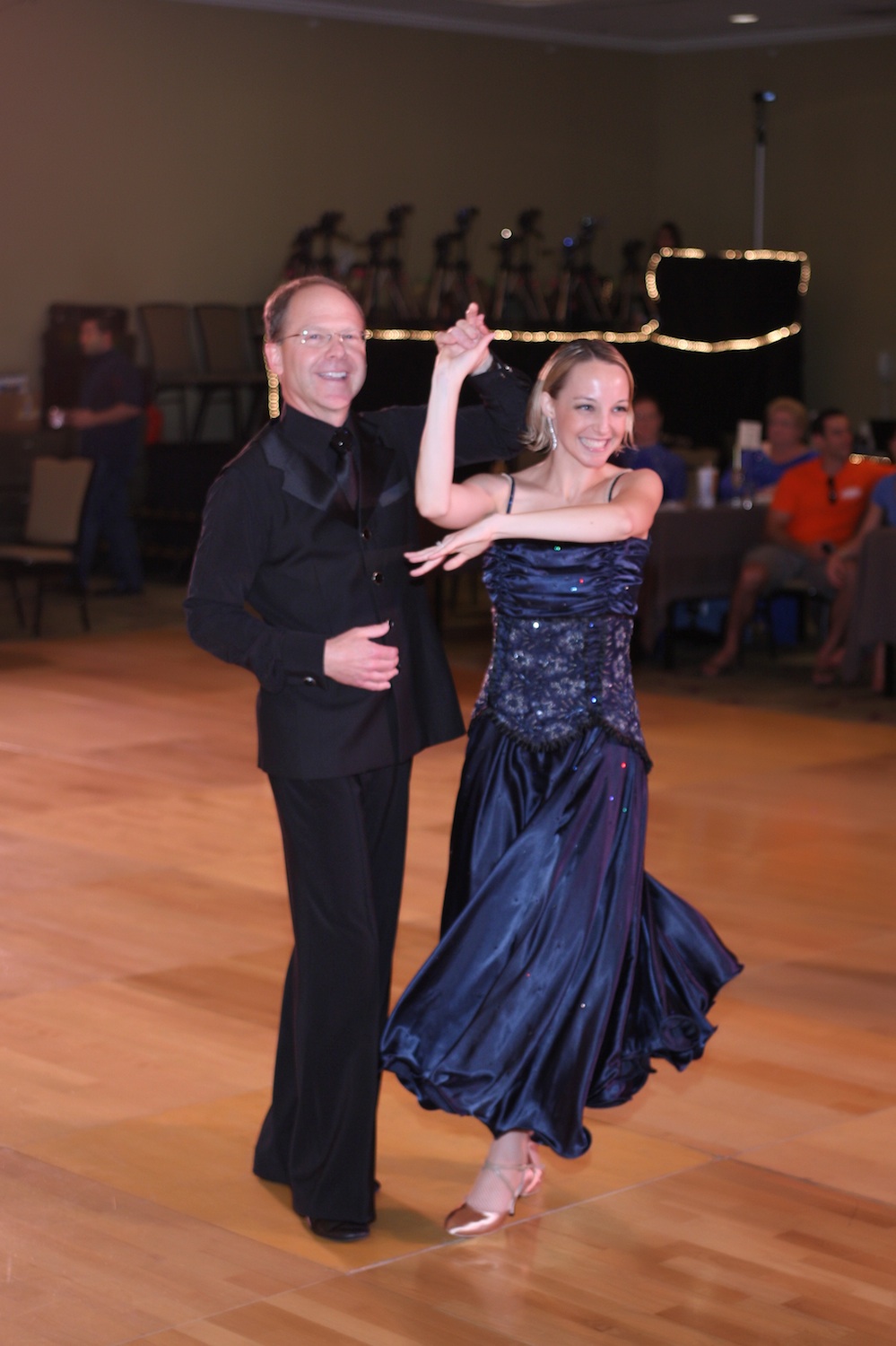 A student dancing in a dance competition in Los Angeles