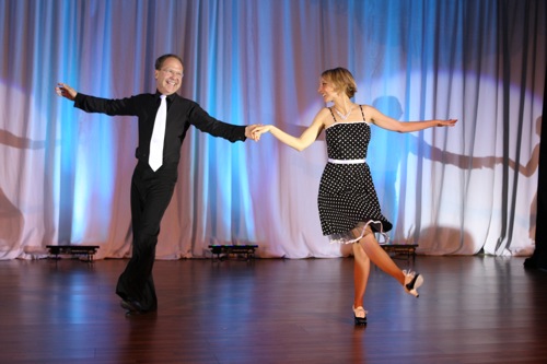 Student dancing at a ballroom dancing competition in Los Angeles