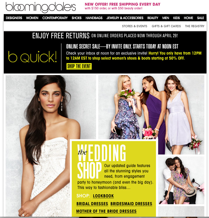 Bloomingdale’s Wedding Shop Sale! | Bella Ballroom