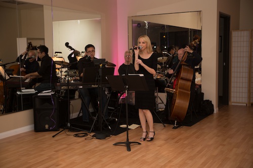 Jazz trio playing for the dance studio