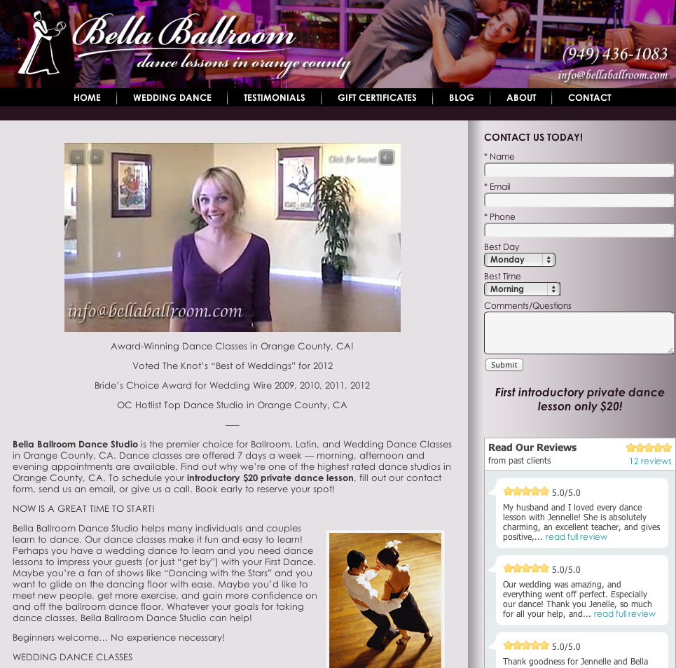 New website redesign! Screen Shot 2012 11 17 at 10.55.03 AM - Bella Ballroom