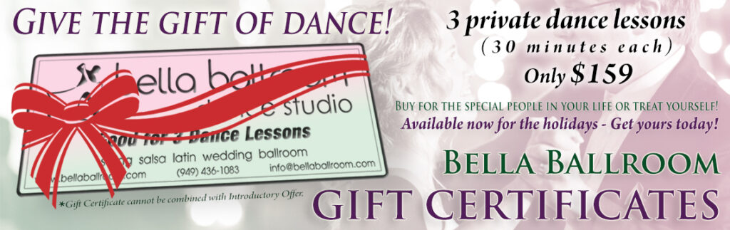 Holiday Dance Lessons Gift Certificate Dance Lessons Gift